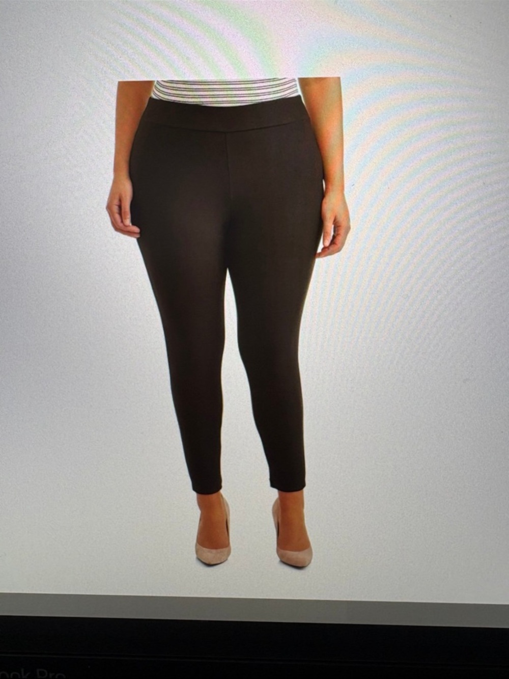 Pack of 2 Brand New Sueded Full Length Leggings plus size 4x (28w/30w) black